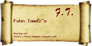 Fohn Tamás névjegykártya
