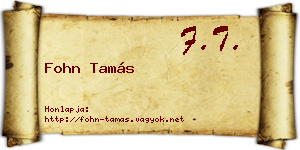 Fohn Tamás névjegykártya